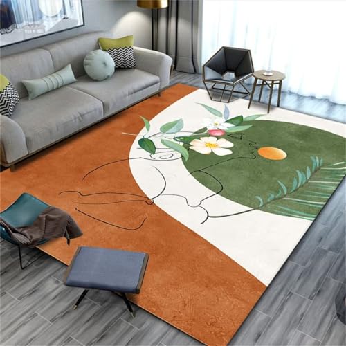 WBDYMX Zimmerteppich Wohnzimmer Teppiche Waschbarer Rechteckiger Teppich, Flur, Balkon, Schmutzabweisender Teppich Kinderzimmer Teppiche 200X300Cm von WBDYMX