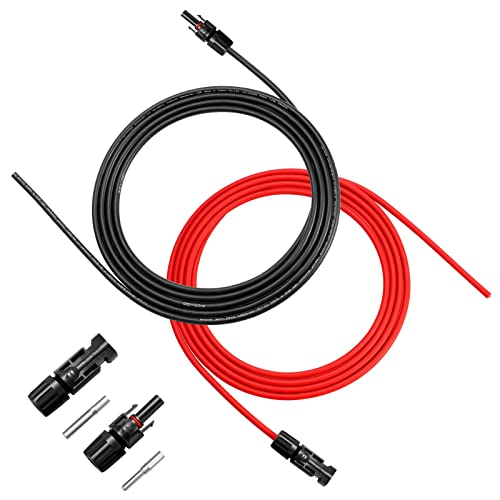 WBGADAM Solarkabel 4mm² Verlängerungskabel 10M, Pv Kabel, IP67 Photovoltaik Kabel Stecker montierter Solar-Stecker,Rot+Schwarz von WBGADAM
