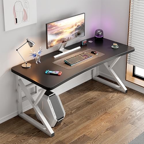 Computertisch, industrieller Arbeitstisch aus Holz und Metall, moderner einfacher Schreib- und Gaming-Schreibtisch für Zuhause und Schlafzimmer von WBLING