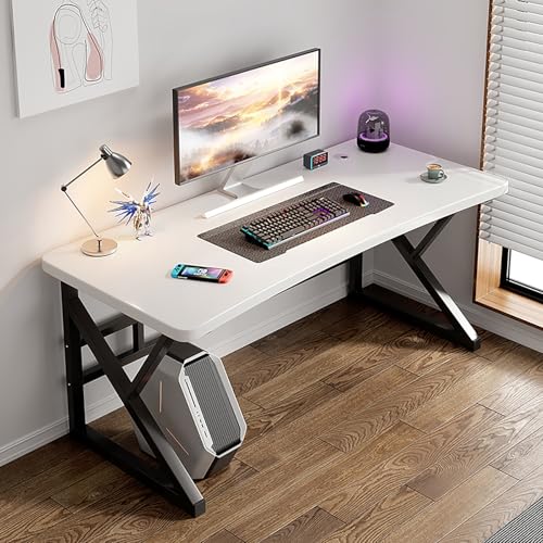 Computertisch, industrieller Arbeitstisch aus Holz und Metall, moderner einfacher Schreib- und Gaming-Schreibtisch für Zuhause und Schlafzimmer von WBLING