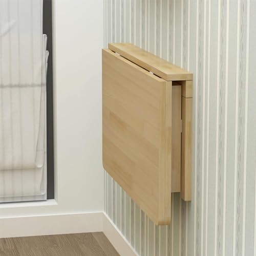 WBLING Klapptisch zur Wandmontage, platzsparender Holzschreibtisch für Home Office, Küche, Schlafzimmer, kompakter Schreib- und Esstisch von WBLING