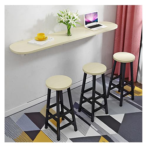 WBLING Schwebender Klapptisch zur Wandmontage, kompakter Wäschetisch für kleine Räume, schmales langes Design mit Eisenhalterung, ideal für Heimbüros und Arbeitsbereiche von WBLING