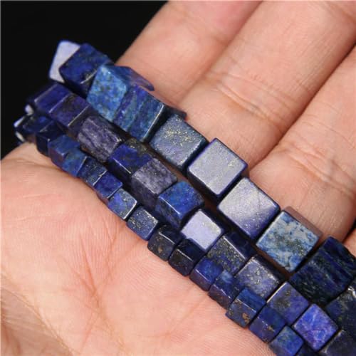 Lapislázuli 4/6/0.315 in Cuentas cuadradas cúbicas de ágata Piedra natural Cuentas espaciadoras sueltas para hacer joyas DIY Collar Pendientes Pulsera-Lapislázuli-0.315 in (aproximadamente 45 piezas) von WBLSPA
