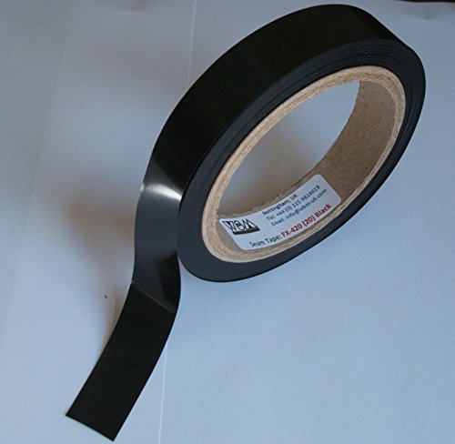 Nahtabdichtungsband WBM FX-420 - Hot Melt - Wasserdichte PVC-beschichtete Textilien - Reparaturband - 20 Meter - gelten mit Bügeleisen (schwarz, 20 mm Breite) von WBM Seam Tapes