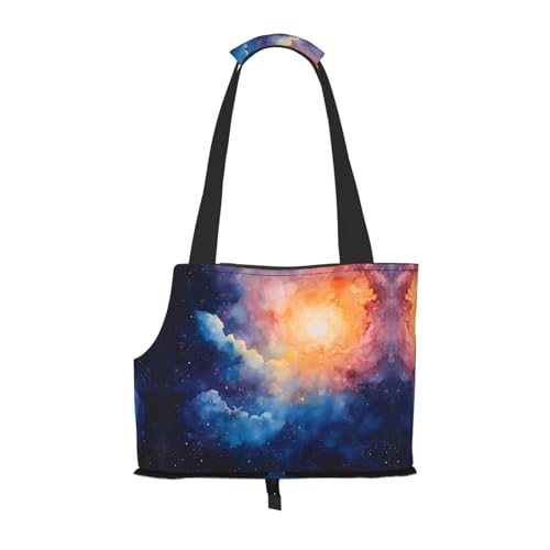 Celestial Aquarell-bedruckte Haustier-Umhängetasche – faltbares Design, kleine Katzen- und Hunde-Reisetasche Celestial Aquarell-bedruckte Haustier-Umhängetasche – faltbares Design, kleine Katzen- und Hunde-Reisetasche von WBQLSL