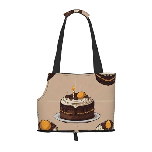 Chocolate Cake bedruckte Haustier-Umhängetasche – faltbares Design, kleine Katzen- und Hunde-Reisetasche Chocolate Cake bedruckte Haustier-Umhängetasche – faltbares Design, kleine Katzen- und Hunde-Reisetasche von WBQLSL