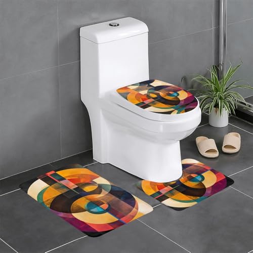 Circle Square Harmony Outdoor saugfähiger Teppich, Badezimmer-Schutzmatte, 3-teiliges Set, Schlafzimmer, Küche, Badewanne, Heimdekoration, Plüschteppich Circle Square Harmony Outdoor saugfähiger Teppich, Badezimmer-Schutzmatte, 3-teiliges Set, Schlafzimmer, Küche, Badewanne, Heimdekoration, Plüschteppich von WBQLSL