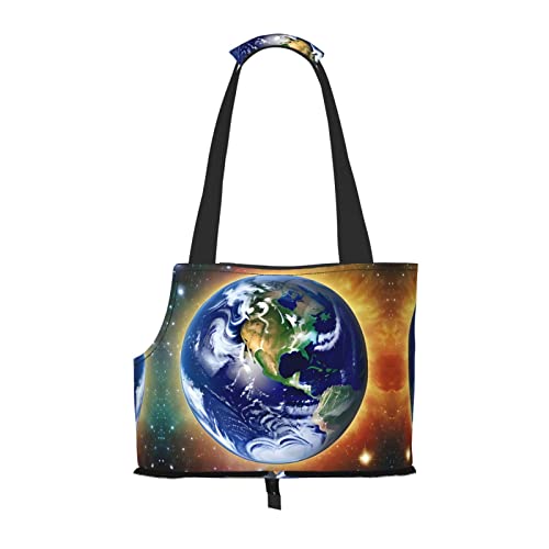 Cosmic Earth bedruckte Haustier-Umhängetasche, faltbares Design, kleine Katzen- und Hunde-Reisetasche Cosmic Earth bedruckte Haustier-Umhängetasche, faltbares Design, kleine Katzen- und Hunde-Reisetasche von WBQLSL