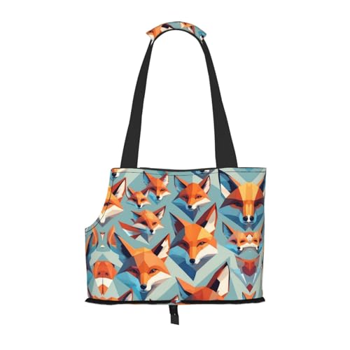 Cube Fox bedruckte Haustier-Umhängetasche – faltbares Design, kleine Katzen- und Hunde-Reisetasche Cube Fox bedruckte Haustier-Umhängetasche – faltbares Design, kleine Katzen- und Hunde-Reisetasche von WBQLSL