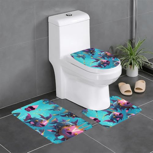 Cybernetic Fish saugfähiger Outdoor-Teppich, Badezimmer-Schutzmatte, 3-teiliges Set, Schlafzimmer, Küche, Badewanne, Heimdekoration, Plüschteppich Cybernetic Fish saugfähiger Outdoor-Teppich, Badezimmer-Schutzmatte, 3-teiliges Set, Schlafzimmer, Küche, Badewanne, Heimdekoration, Plüschteppich von WBQLSL