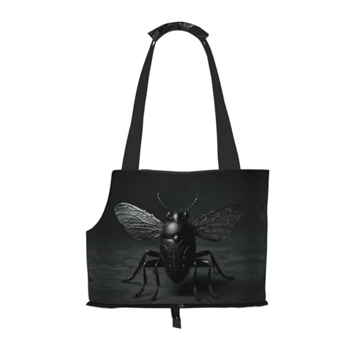 Gothic Bug Dark Style bedruckte Haustier-Umhängetasche – faltbares Design, kleine Katzen- und Hunde-Reisetasche Gothic Bug Dark Style bedruckte Haustier-Umhängetasche – faltbares Design, kleine Katzen- und Hunde-Reisetasche von WBQLSL