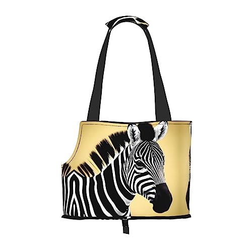 Haustier-Umhängetasche, Zebramuster, faltbar, für kleine Katzen und Hunde, Schwarz / Weiß Haustier-Umhängetasche, Zebramuster, faltbar, für kleine Katzen und Hunde, Schwarz / Weiß von WBQLSL