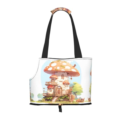 Mushroom House bedruckte Haustier-Umhängetasche – faltbares Design, kleine Katzen- und Hunde-Reisetasche Mushroom House bedruckte Haustier-Umhängetasche – faltbares Design, kleine Katzen- und Hunde-Reisetasche von WBQLSL