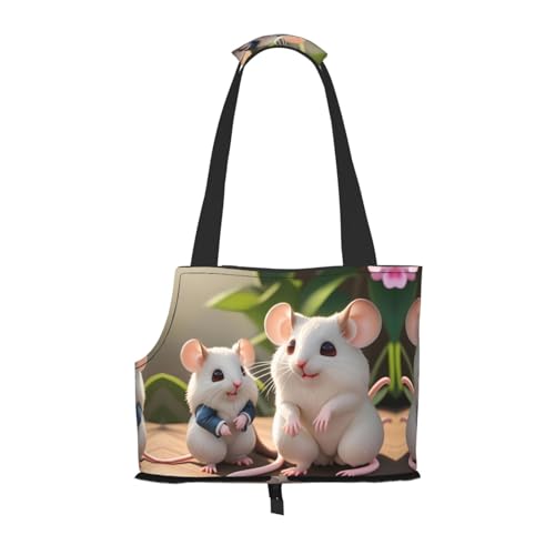 Mutter und Kind Ratten bedruckte tragbare faltbare Haustier-Umhängetasche, geeignet für den Transport kleiner Haustiere Mutter und Kind Ratten bedruckte tragbare faltbare Haustier-Umhängetasche, geeignet für den Transport kleiner Haustiere von WBQLSL