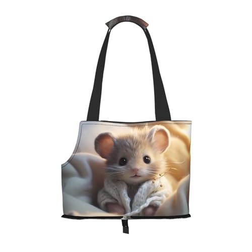 Nerdy Mouse Boy Pattern Haustier Ausgehen Tasche - Leichte Reise Katze Tasche Atmungsaktive Umhängetasche für kleine Hunde von WBQLSL