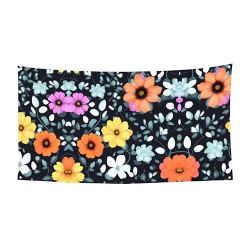 Schöne bunte Blumen Urlaub Banner hängende Flagge, Halloween, Weihnachtsfeier, Freunde Versammlung Banner Flagge, 177,8 x 88,9 cm dekoratives Banner Schöne bunte Blumen Urlaub Banner hängende Flagge, Halloween, Weihnachtsfeier, Freunde Versammlung Banner Flagge, 177,8 x 88,9 cm dekoratives Banner von WBQLSL