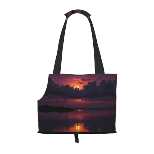 Sky Sunset bedruckte Haustier-Umhängetasche – faltbares Design, kleine Katzen- und Hunde-Reisetasche Sky Sunset bedruckte Haustier-Umhängetasche – faltbares Design, kleine Katzen- und Hunde-Reisetasche von WBQLSL