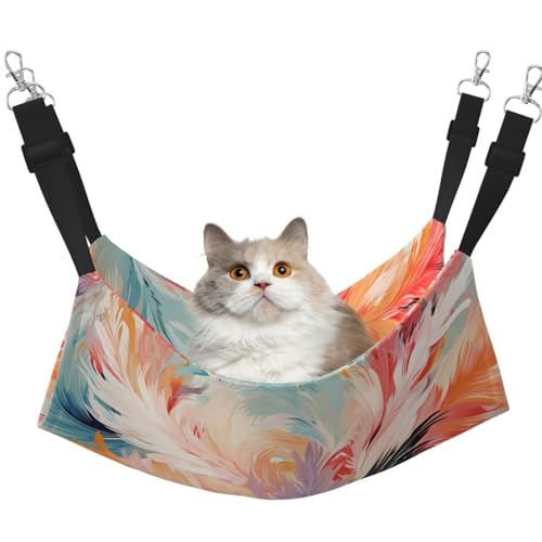 WBQLSL A Feather Like Paint Medium Printed Pet Hammock - Sleeping Hammock for Cats, Frettchen, Puppies, Rabbits, Small Animals von WBQLSL