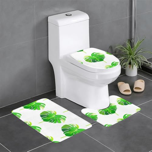 WBQLSL Abstrakte Monstera Leaf saugfähige Bodenmatte - 3-teiliges Set - Badezimmer Anti-Rutsch-Matte Schlafzimmer Türmatte Küchenmatte WBQLSL Abstrakte Monstera Leaf saugfähige Bodenmatte - 3-teiliges Set - Badezimmer Anti-Rutsch-Matte Schlafzimmer Türmatte Küchenmatte von WBQLSL