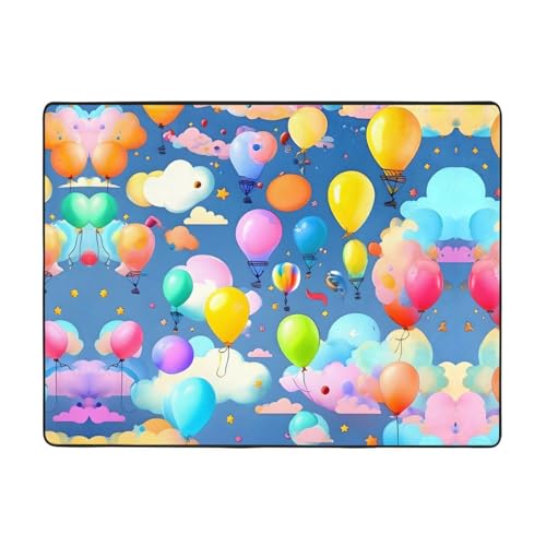 WBQLSL Bedruckter Teppich mit bunten Luftballons, 160 x 121,9 cm, angenehme Haptik, verschönert den Einrichtungsstil WBQLSL Bedruckter Teppich mit bunten Luftballons, 160 x 121,9 cm, angenehme Haptik, verschönert den Einrichtungsstil von WBQLSL