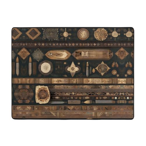 WBQLSL Bedruckter Wohnzimmer-Teppich im Bohemian-Stil, 160 x 121,9 cm, für Heimbüro, geeignet für unter Sofa, Arbeitszimmer WBQLSL Bedruckter Wohnzimmer-Teppich im Bohemian-Stil, 160 x 121,9 cm, für Heimbüro, geeignet für unter Sofa, Arbeitszimmer von WBQLSL