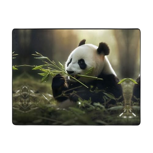 WBQLSL Bedruckter Wohnzimmer-Teppich mit Panda-Motiv, 160 x 121,9 cm, für Heimbüro, geeignet für unter Sofa, Arbeitszimmer WBQLSL Bedruckter Wohnzimmer-Teppich mit Panda-Motiv, 160 x 121,9 cm, für Heimbüro, geeignet für unter Sofa, Arbeitszimmer von WBQLSL