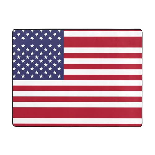 WBQLSL Bedruckter Wohnzimmer-Teppich mit amerikanischer Flagge, 160 x 121,9 cm, geeignet für unter Sofa, Arbeitszimmer WBQLSL Bedruckter Wohnzimmer-Teppich mit amerikanischer Flagge, 160 x 121,9 cm, geeignet für unter Sofa, Arbeitszimmer von WBQLSL