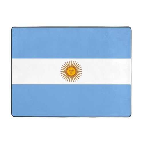 WBQLSL Bedruckter Wohnzimmer-Teppich mit argentinischer Flagge, 160 x 121,9 cm, geeignet für unter Sofa, Arbeitszimmer WBQLSL Bedruckter Wohnzimmer-Teppich mit argentinischer Flagge, 160 x 121,9 cm, geeignet für unter Sofa, Arbeitszimmer von WBQLSL