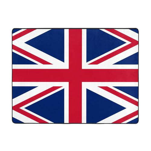 WBQLSL Bedruckter Wohnzimmer-Teppich mit britischer Flagge, 160 x 121,9 cm, für Heimbüro, geeignet für unter Sofa, Arbeitszimmer WBQLSL Bedruckter Wohnzimmer-Teppich mit britischer Flagge, 160 x 121,9 cm, für Heimbüro, geeignet für unter Sofa, Arbeitszimmer von WBQLSL