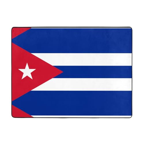 WBQLSL Bedruckter Wohnzimmer-Teppich mit kubanischer Flagge, 160 x 121,9 cm, geeignet für unter Sofa, Arbeitszimmer WBQLSL Bedruckter Wohnzimmer-Teppich mit kubanischer Flagge, 160 x 121,9 cm, geeignet für unter Sofa, Arbeitszimmer von WBQLSL
