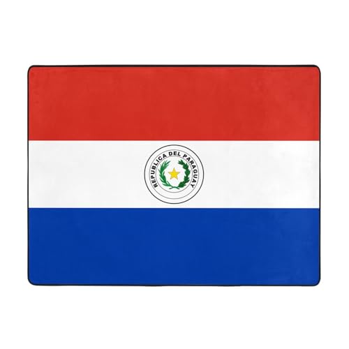 WBQLSL Bedruckter Wohnzimmerteppich, Motiv: Flagge von Paraguay, 160 x 121,9 cm, geeignet für unter Sofa, Arbeitszimmer WBQLSL Bedruckter Wohnzimmerteppich, Motiv: Flagge von Paraguay, 160 x 121,9 cm, geeignet für unter Sofa, Arbeitszimmer von WBQLSL