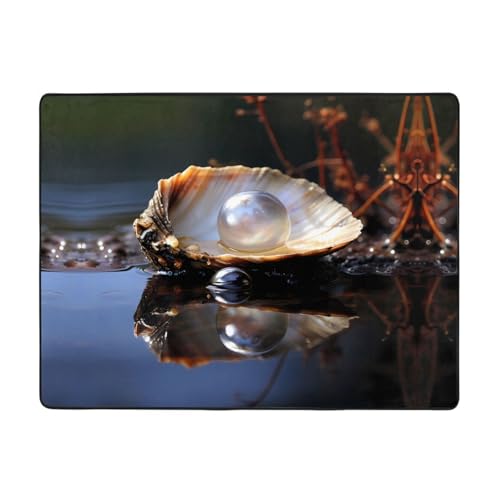 WBQLSL Bivalves Bedruckter Wohnzimmerteppich, 160 x 121,9 cm, Bodenmatte für Heimbüro, geeignet für unter Sofa, Arbeitszimmer WBQLSL Bivalves Bedruckter Wohnzimmerteppich, 160 x 121,9 cm, Bodenmatte für Heimbüro, geeignet für unter Sofa, Arbeitszimmer von WBQLSL