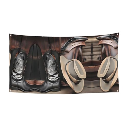WBQLSL Cowboy Schwarzer Hut Westernstiefel Gedruckt Geburtstag Party Banner Dekoration - Geeignet für Feiertagsfeier Hintergrund Wanddekoration WBQLSL Cowboy Schwarzer Hut Westernstiefel Gedruckt Geburtstag Party Banner Dekoration - Geeignet für Feiertagsfeier Hintergrund Wanddekoration von WBQLSL
