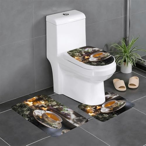 WBQLSL Feine Teeschale saugfähige Bodenmatte - 3-teiliges Set - Badezimmer Anti-Rutsch-Matte Schlafzimmer Türmatte Küchenmatte von WBQLSL