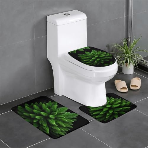 WBQLSL Fichtenlaubbaum saugfähige Bodenmatte - 3-teiliges Set - Badezimmer Anti-Rutsch-Matte Schlafzimmer Türmatte Küchenmatte von WBQLSL