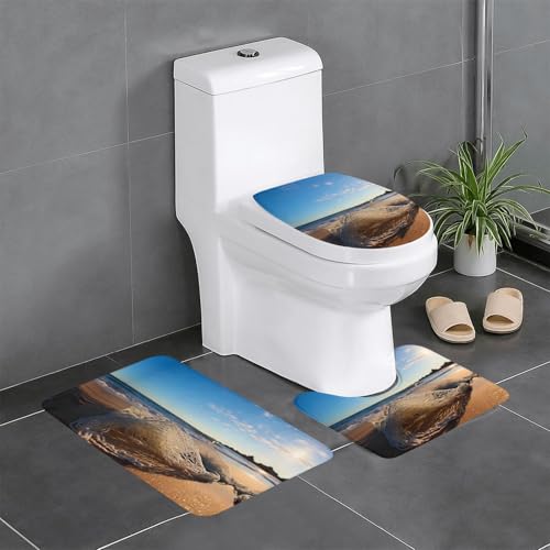 WBQLSL Fischernetz saugfähige Bodenmatte - 3-teiliges Set - Badezimmer Anti-Rutsch-Matte Schlafzimmer Türmatte Küchenmatte von WBQLSL