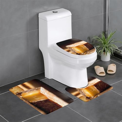 WBQLSL Joghurt saugfähige Bodenmatte - 3-teiliges Set - Badezimmer Anti-Rutsch-Matte Schlafzimmer Türmatte Küchenmatte von WBQLSL