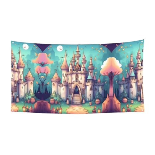 WBQLSL Klassisches Schloss gedruckt Geburtstag Party Banner Dekoration – geeignet für Feiertagsfeier Hintergrund Wanddekoration WBQLSL Klassisches Schloss gedruckt Geburtstag Party Banner Dekoration – geeignet für Feiertagsfeier Hintergrund Wanddekoration von WBQLSL