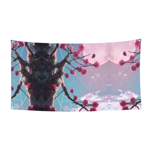 WBQLSL Kleine rosa Blumen gedruckt Geburtstag Party Banner Dekoration – geeignet für Feiertagsfeier Hintergrund Wanddekoration WBQLSL Kleine rosa Blumen gedruckt Geburtstag Party Banner Dekoration – geeignet für Feiertagsfeier Hintergrund Wanddekoration von WBQLSL