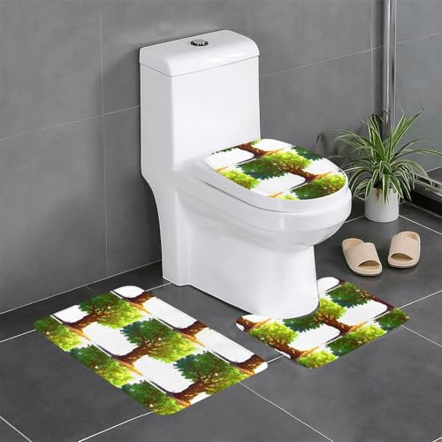 WBQLSL Lush Tree saugfähige Bodenmatte - 3-teiliges Set - Badezimmer Anti-Rutsch-Matte Schlafzimmer Türmatte Küchenmatte WBQLSL Lush Tree saugfähige Bodenmatte - 3-teiliges Set - Badezimmer Anti-Rutsch-Matte Schlafzimmer Türmatte Küchenmatte von WBQLSL