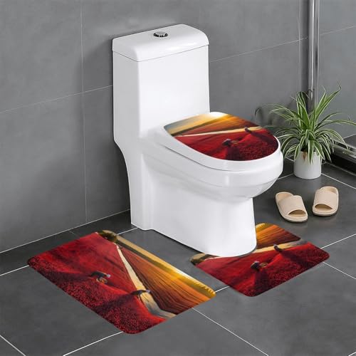 WBQLSL Lycopin saugfähige Bodenmatte - 3-teiliges Set - Badezimmer Anti-Rutsch-Matte Schlafzimmer Türmatte Küchenmatte von WBQLSL