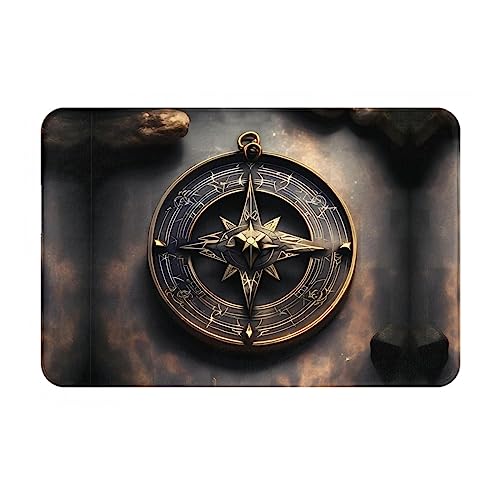 WBQLSL Magical Design Fußmatte mit nordischem Runen-Kompass-Muster, waschbar, Bodenmatte für Esszimmer, Wohnzimmer, Hotel, Badezimmer, 40,6 x 61 cm von WBQLSL
