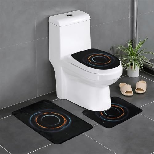 WBQLSL Mysterious Cosmic Black Holes saugfähige Bodenmatte - 3-teiliges Set - Badezimmer Anti-Rutsch-Matte Schlafzimmer Türmatte Küchenmatte von WBQLSL