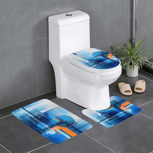 WBQLSL Numeric Saugfähige Bodenmatte - 3-teiliges Set - Badezimmer Anti-Rutsch-Matte Schlafzimmer Türmatte Küchenmatte von WBQLSL