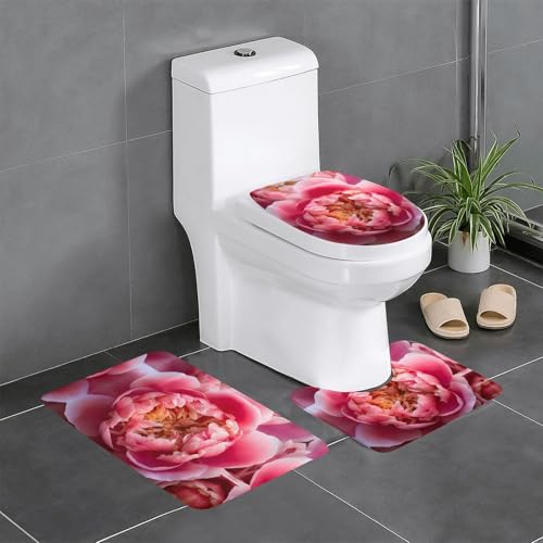 WBQLSL Peonyony saugfähige Bodenmatte - 3-teiliges Set - Badezimmer Anti-Rutsch-Matte Schlafzimmer Türmatte Küchenmatte von WBQLSL