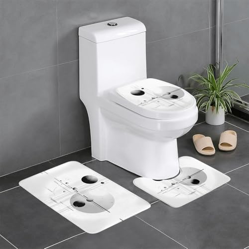 WBQLSL Planetary Saugfähige Bodenmatte - 3-teiliges Set - Badezimmer Anti-Rutsch-Matte Schlafzimmer Türmatte Küchenmatte von WBQLSL