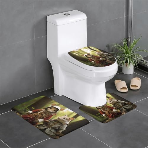 WBQLSL Rattenanthropomorphierung saugfähige Bodenmatte - 3-teiliges Set - Badezimmer Anti-Rutsch-Matte Schlafzimmer Türmatte Küchenmatte von WBQLSL
