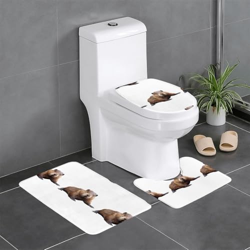 WBQLSL Smart Beaver Fußmatten-Set (3-teilig) - Badezimmer rutschfeste Matte, Schlafzimmer Türmatte, Küchenmatte von WBQLSL