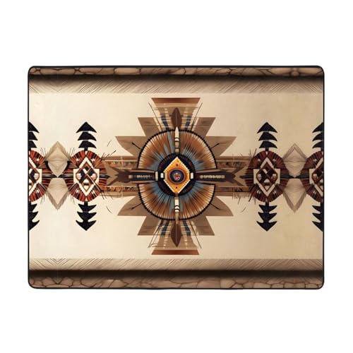 WBQLSL Teppich mit Indianer-Malerei, bedruckt, für Wohnzimmer, 160 x 121,9 cm, geeignet für unter Sofa, Arbeitszimmer WBQLSL Teppich mit Indianer-Malerei, bedruckt, für Wohnzimmer, 160 x 121,9 cm, geeignet für unter Sofa, Arbeitszimmer von WBQLSL