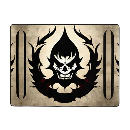 WBQLSL Teufel Satan bedruckter Wohnzimmerteppich, 160 x 121,9 cm, Bodenmatte, geeignet für unter Sofa, Arbeitszimmer WBQLSL Teufel Satan bedruckter Wohnzimmerteppich, 160 x 121,9 cm, Bodenmatte, geeignet für unter Sofa, Arbeitszimmer von WBQLSL
